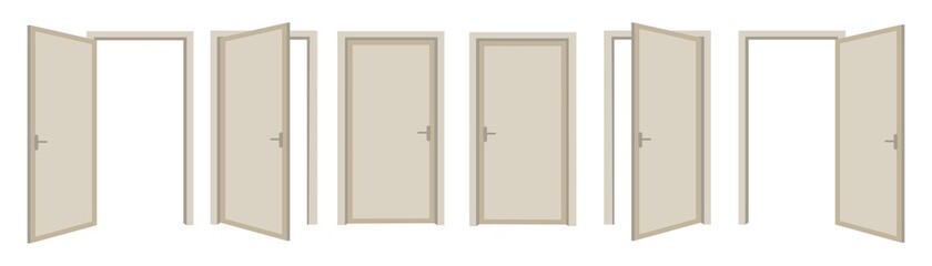 Interior doors picture. Home design. House interior. Isolated sign. Hand drawn. Vector illustration. Stock image. EPS 10.