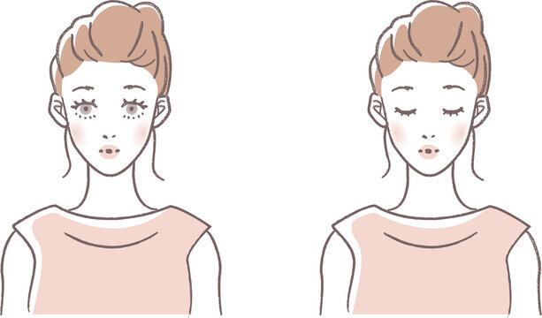 美容系広告におすすめの若い女性の2種類のイラスト