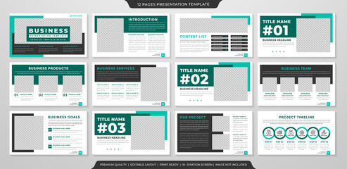 business presentation layout template with minimalist and modern style use for corporate annual report and business portfolio