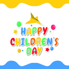 happy children's day banner template