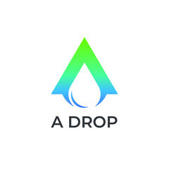 Illustration vector graphic of letter A incorporated with water drop. 
Good for any business.