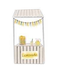 Illustration of lemonade stall counters. Illustration for decor and design.  - obrazy, fototapety, plakaty