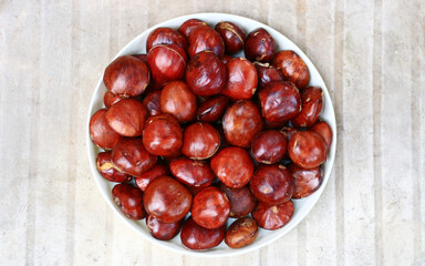 Archidendron pauciflorum or jengkol on white background. 