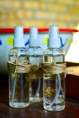 alcohol spray with rustic decor, odorized alcohol, spray alcohol