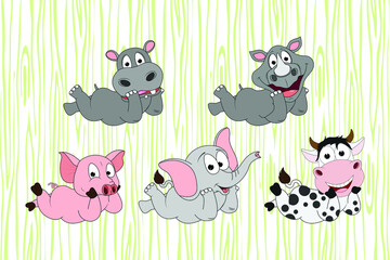 cute animal cartoon illustration