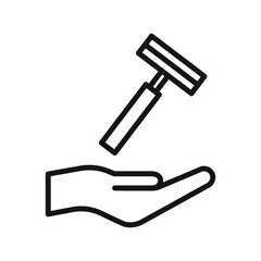 Hand holding razor icon design vector illustration