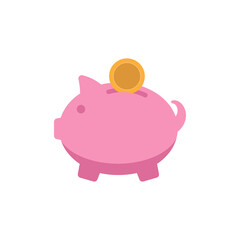 Piggy bank icon design template illustration isolated vector
