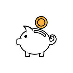 Piggy bank icon design template illustration isolated vector