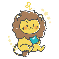 シンプルでかわいい獅子座のイラスト