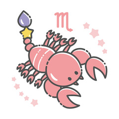 シンプルでかわいい蠍座のイラスト