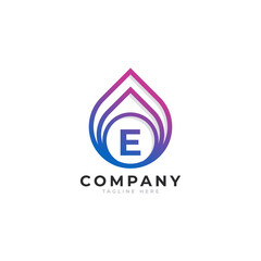 Initial Letter E with Oil and Gas Logo Design Inspiration