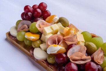 Cold platter on a white background.