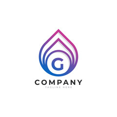 Initial Letter G with Oil and Gas Logo Design Inspiration