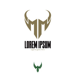 MM letter based symbol military style with wings
for sport, esport, design element or any other purpose.
