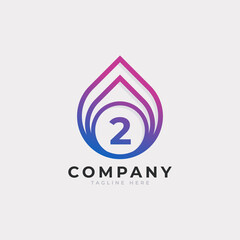 Initial Number 2 with Oil and Gas Logo Design Inspiration