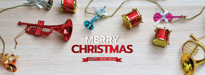 Merry Christmas and happy new year banner for head or cover of social media website or fan page...