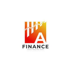 Initial Letter A Chart Bar Finance Logo Design Inspiration