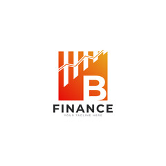 Initial Letter B Chart Bar Finance Logo Design Inspiration