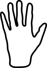 Obraz premium Hand icon in outline style isolated on white background. Part of body symbol stock vector illustration..eps