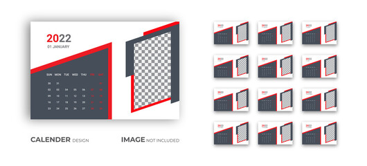New year 2022 calendar template design