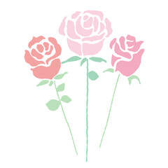 薔薇の花束イラスト、ベクター、贈り物　
Rose bouquet illustration, vector, gift