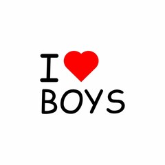 I love boys typography, font, sign, vector love icon logo