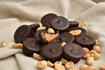 Dark chocolate peanut butter cups