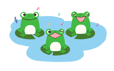 カエルの歌のイラスト