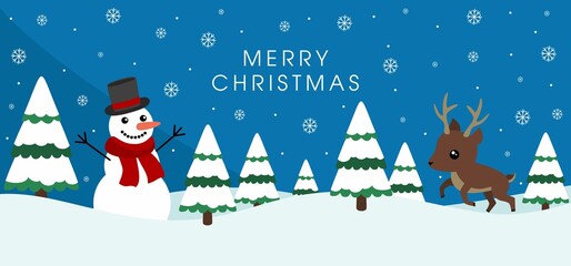 Christmas banner with winter elements and an inscription. Vector illustration.