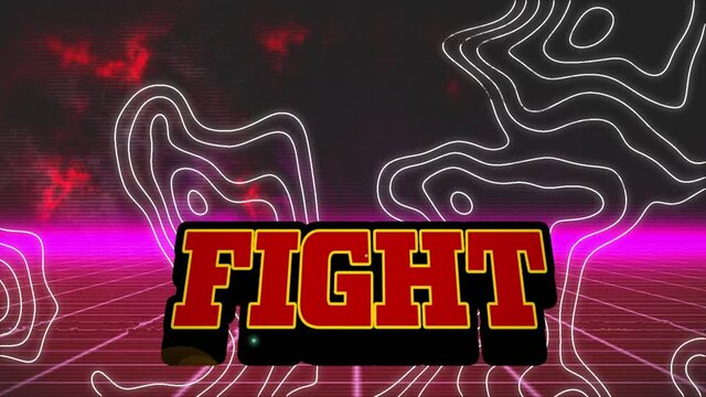 Animation of fight and isohypses in digital abstract space