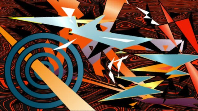 Animation of diverse colorful abstract shapes in digital space