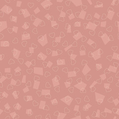 Heart seamless pattern. Red, rose childish drawing from hearts. For kids prints, textiles, bed linen. Modern, trendy Valentine's Day pattern. Romantic for the holiday, clothes. Vector illustration