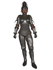 3d illustration of a woman in historical armor