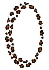 Frame with decorative leopard print. Animal stylized ornament, fur texture.