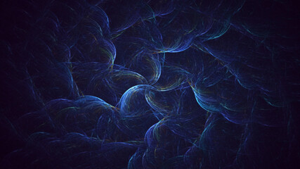 3D rendering abstract blue fractal light background