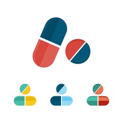 vector medical pills - medicine icon, capsule and drug - healthcare icon inspiration vector.