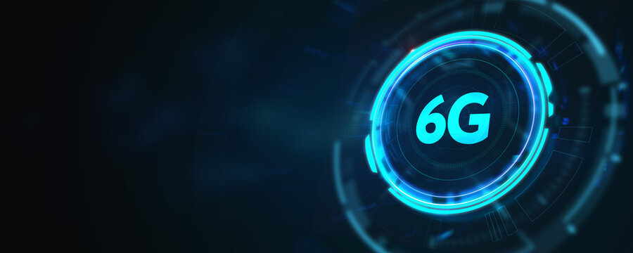 The concept of 6G network, high-speed mobile Internet, new generation networks. Business, modern technology, internet and networking concept. 3d illustration