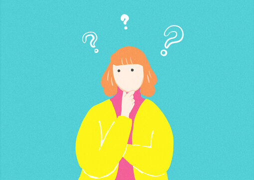 考える女性のイラスト