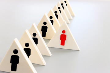 business concept image of blocks with people icons ,human resources and management concept