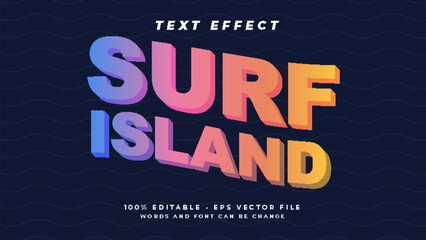 Surf island gradient text effect style with rainbow color