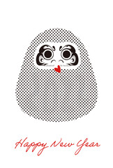 2022年達磨さん年賀状テンプレート／かわいい／シンプル