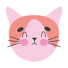 cute pink cat face