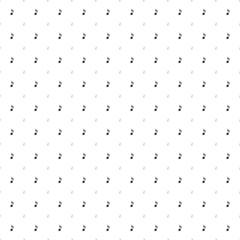 Square seamless background pattern from geometric shapes are different sizes and opacity. The pattern is evenly filled with small black musical note symbols. Vector illustration on white background