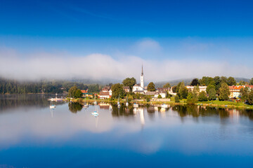 Fototapeta na wymiar town Frymburk, Lipno lake, South Bohemia, Czech republic