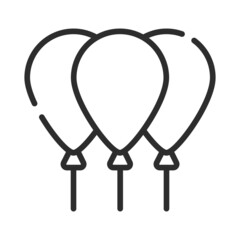 Single line icon of balloon. High quality vector illustration for design, web sites, internet shops, online books etc. Editable stroke in trendy flat style isolated on white background 