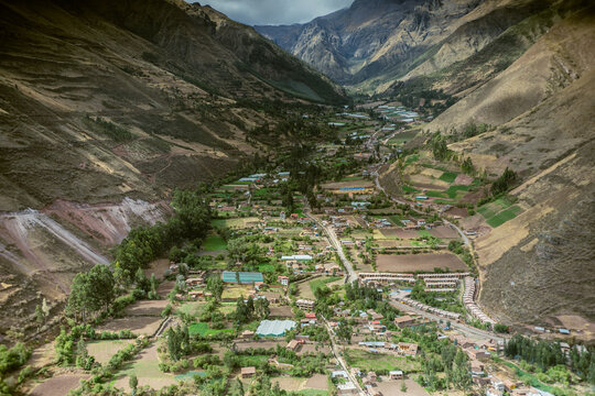 Vista a&eacute;rea Valle sagrado de los Incas. Urubamba, Cusco. Per&uacute;