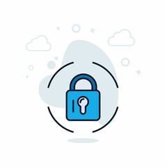 lock icon . vector illustration.lock color icon concept