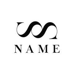 Elegant SS black and white logo design inspiration