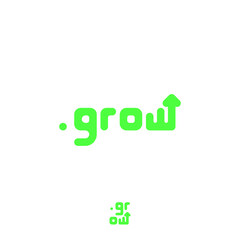 Letter GROW logo design. Linear creative minimal monogram symbol. Universal elegant vector logotype. Graphic alphabet symbol for corporate identity