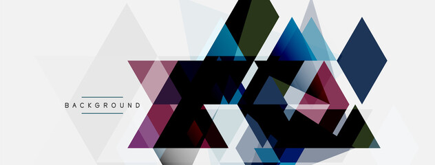 Color triangles composition, geometric abstract background. Techno or business concept, pattern for wallpaper, banner, background, landing page